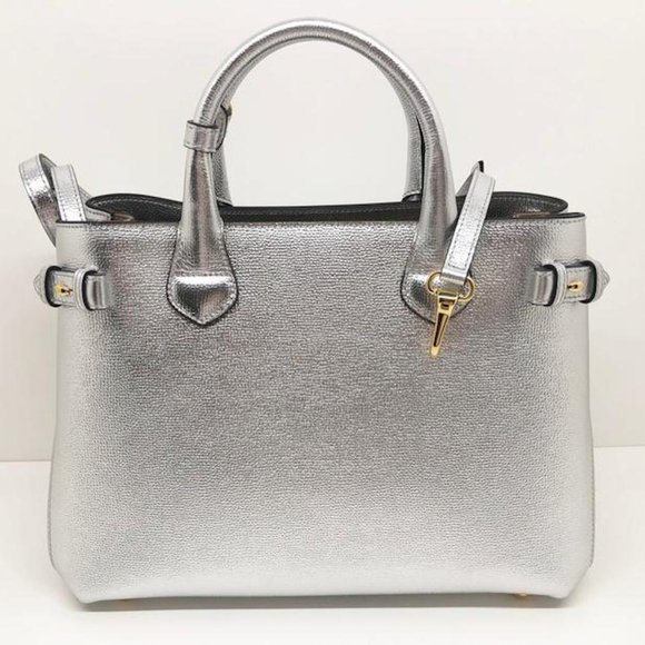 NWT BURBERRY LEATHER HOUSE CHECK BANNER DERBY MEDIUM TOTE BAG - Picture 3 of 13